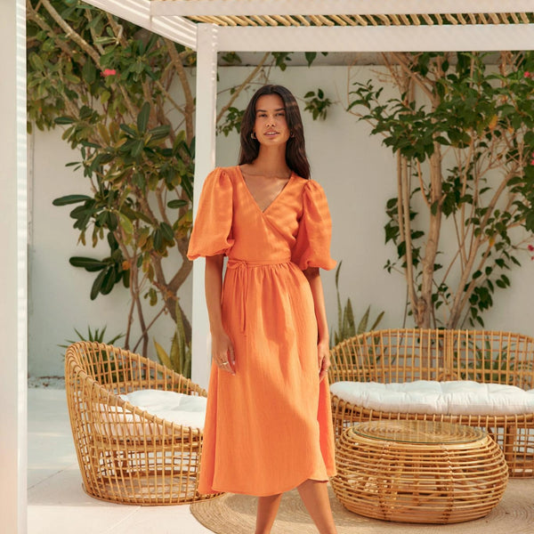 Robe corail évasée