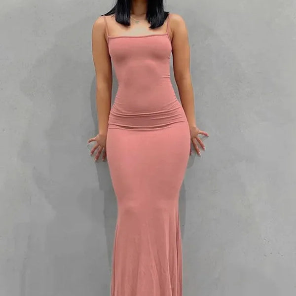 Robe corail moulante