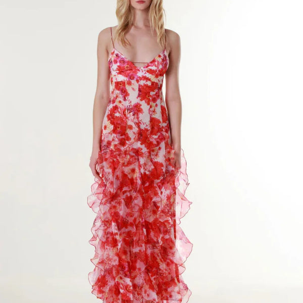 Robe fleurie corail