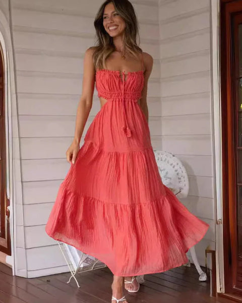 Robe ample corail