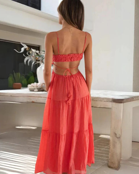Robe ample corail