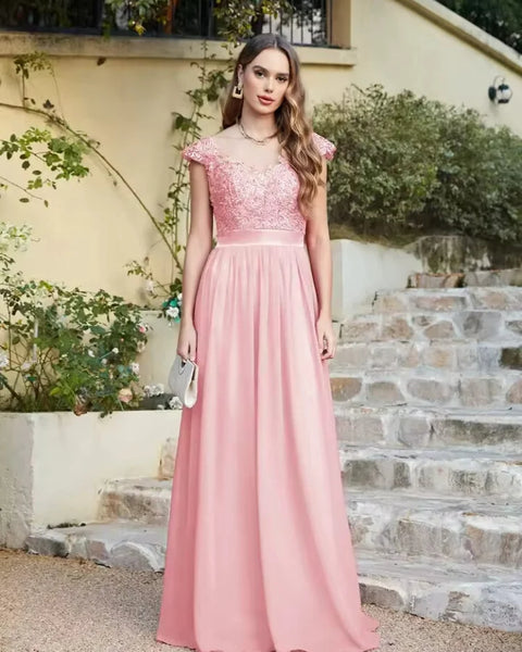 Robe broderie corail