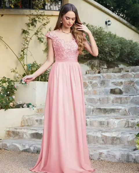 Robe broderie corail