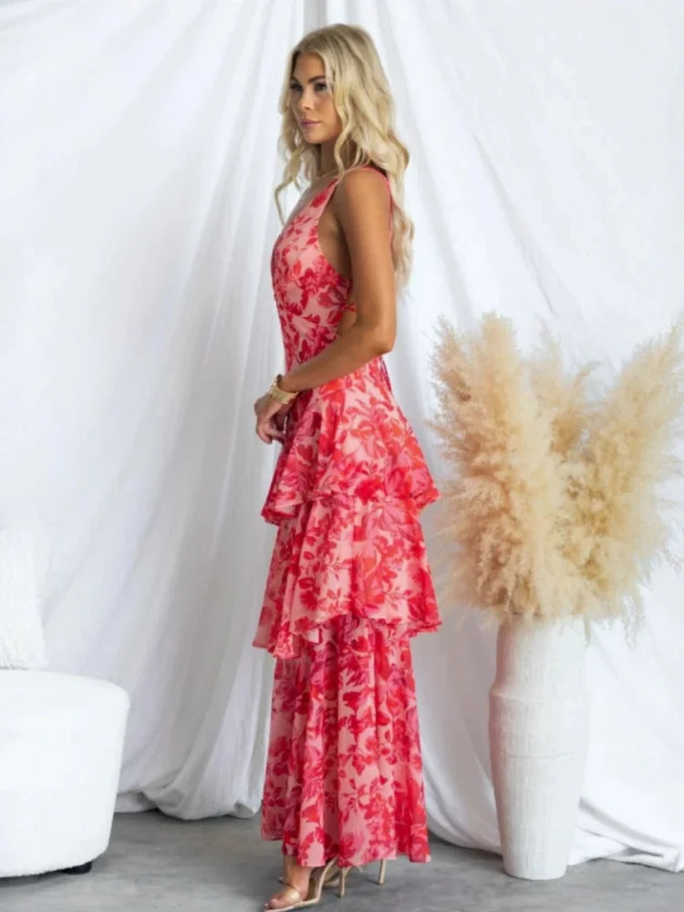 Robe corail col v