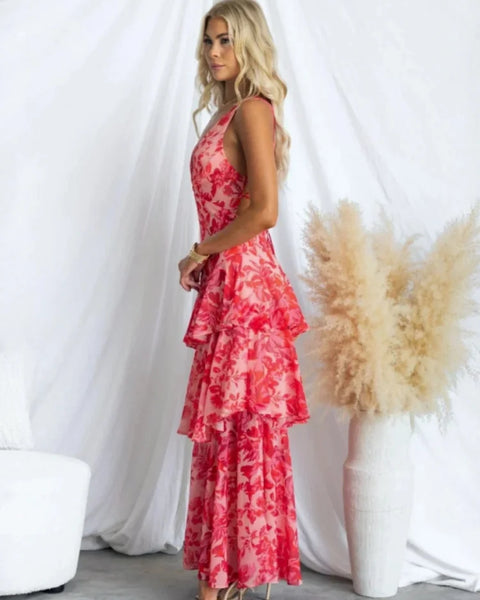 Robe corail col v