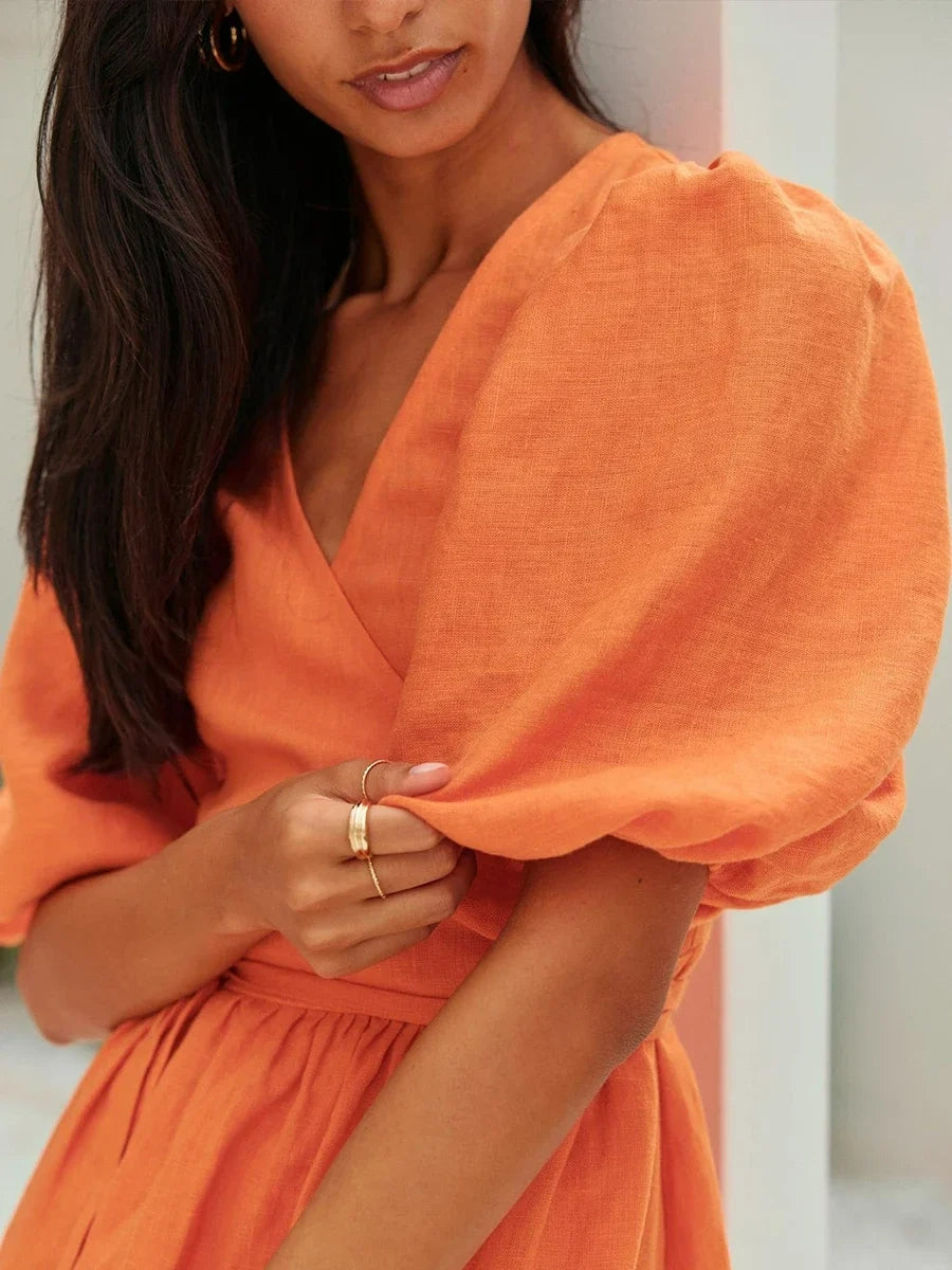 Robe corail évasée