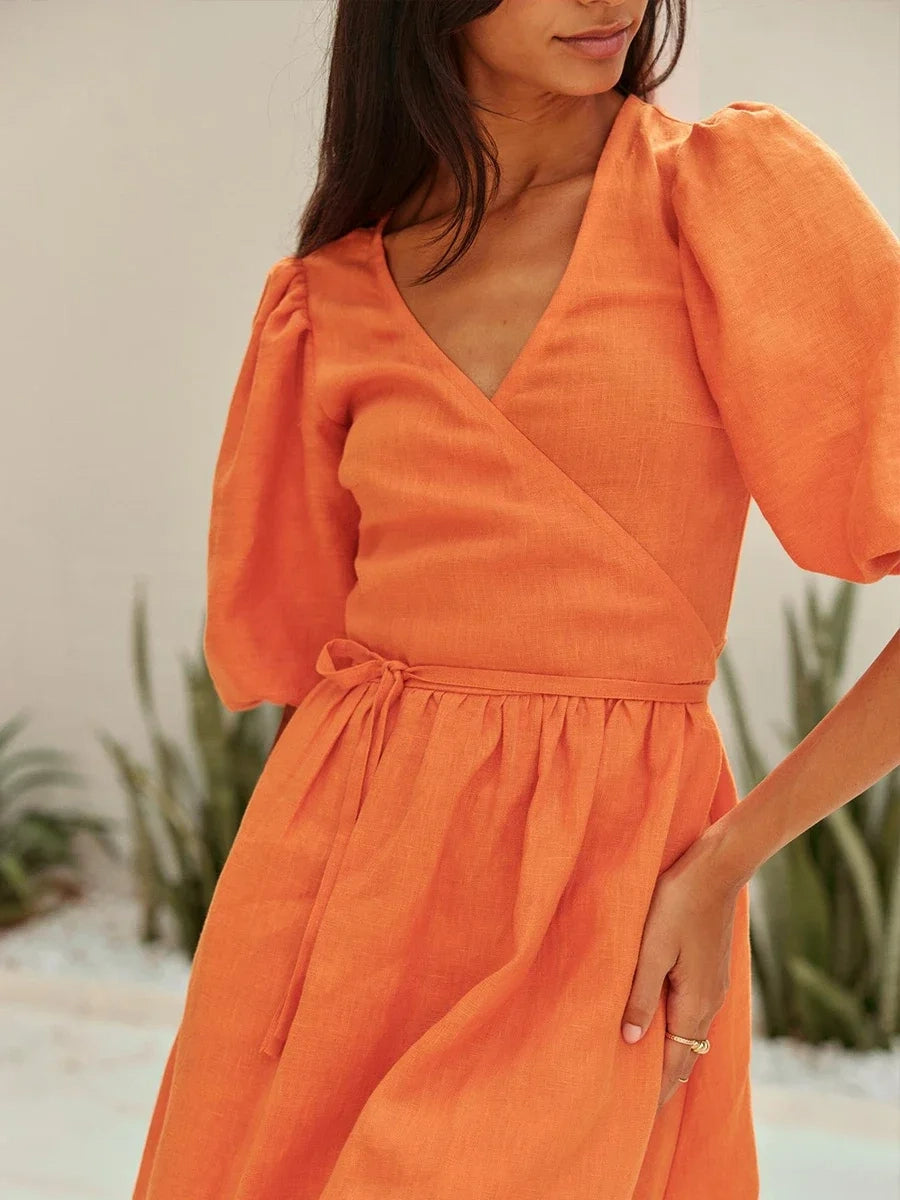 Robe corail évasée