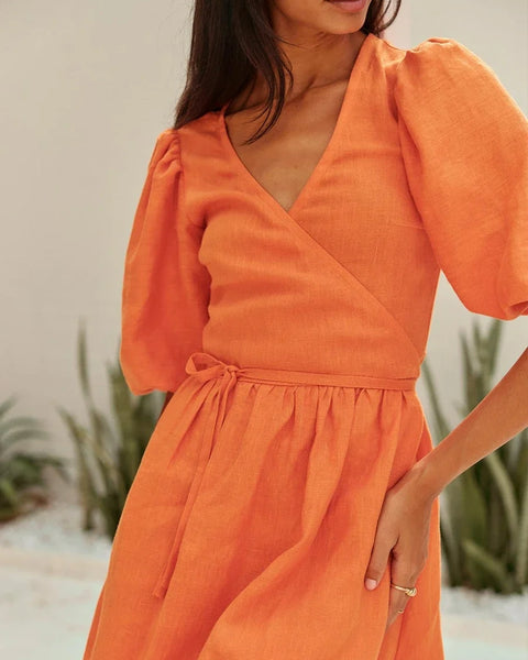 Robe corail évasée