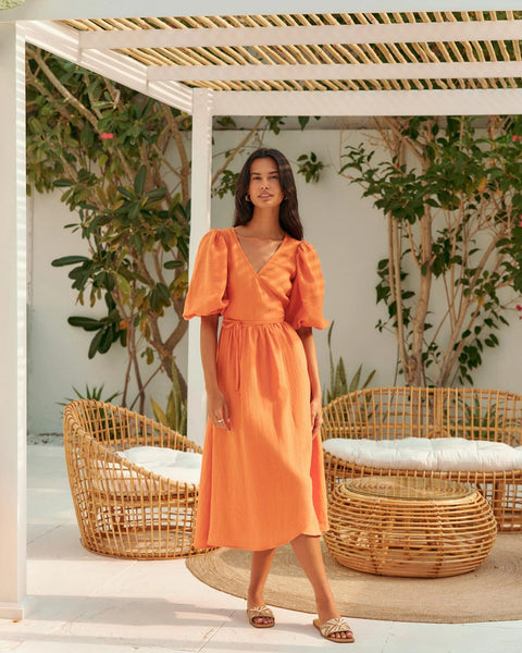 Robe corail évasée