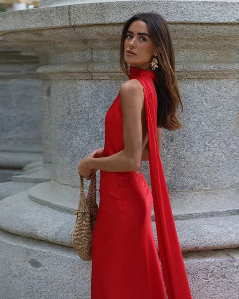 Robe corail habillée