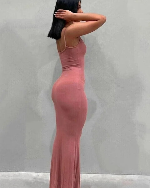 Robe corail moulante