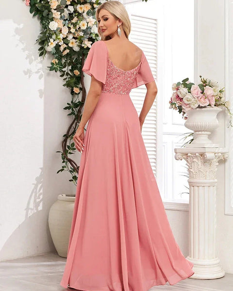 Robe trapèze corail