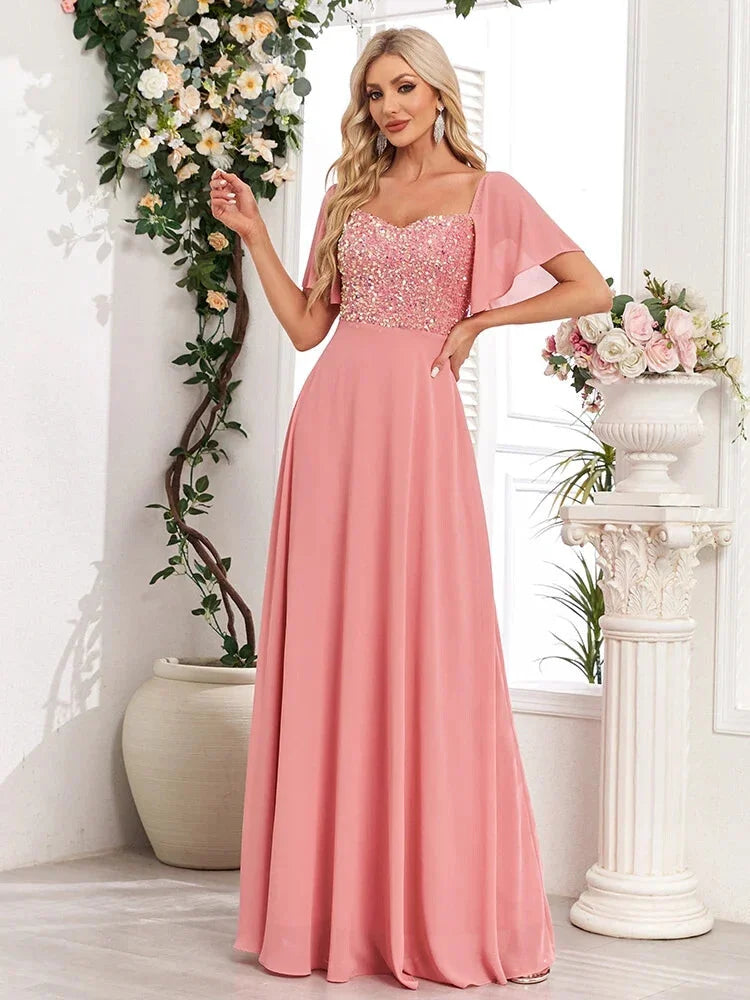 Robe trapèze corail