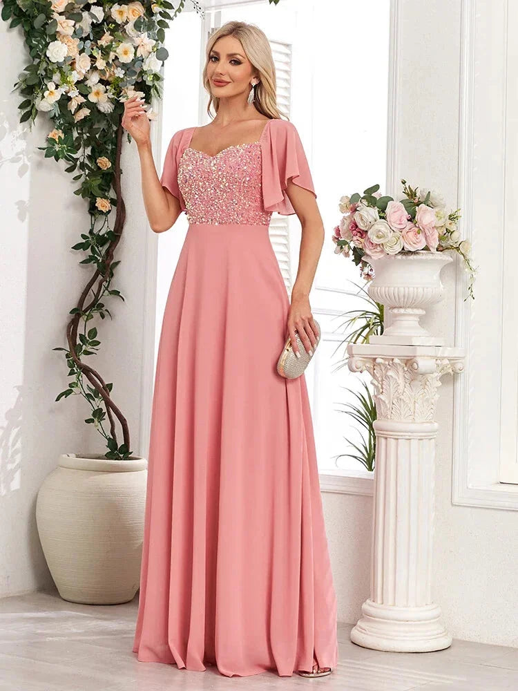 Robe trapèze corail