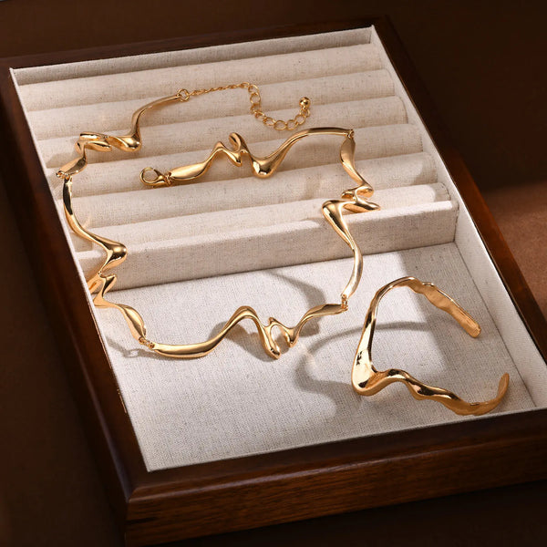 Parure ondulée or