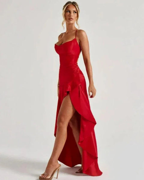 Robe asymétrique corail