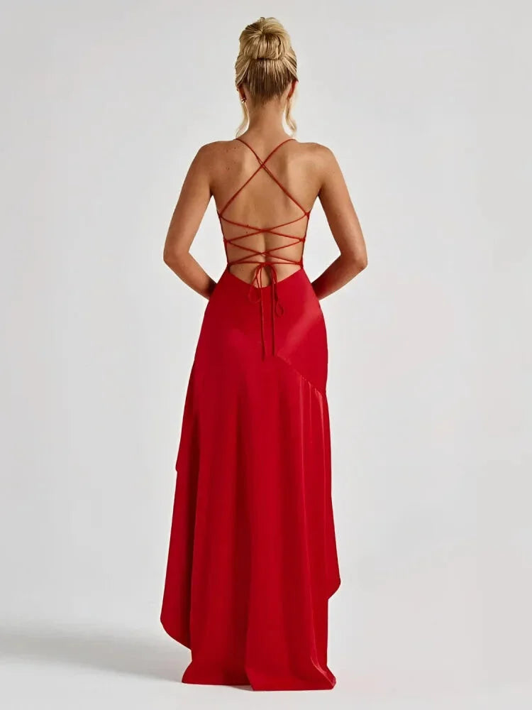 Robe asymétrique corail
