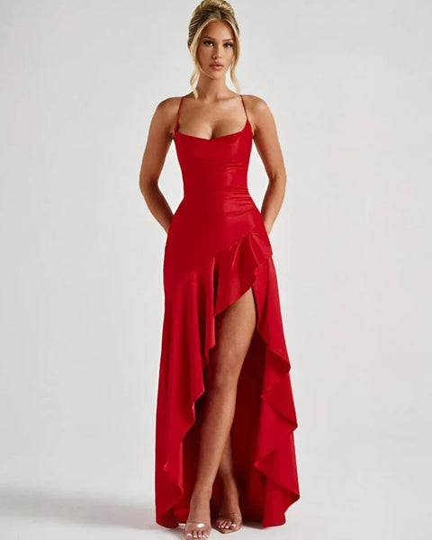 Robe asymétrique corail