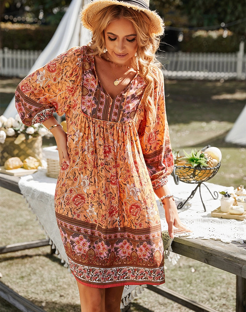 Robe bohème corail