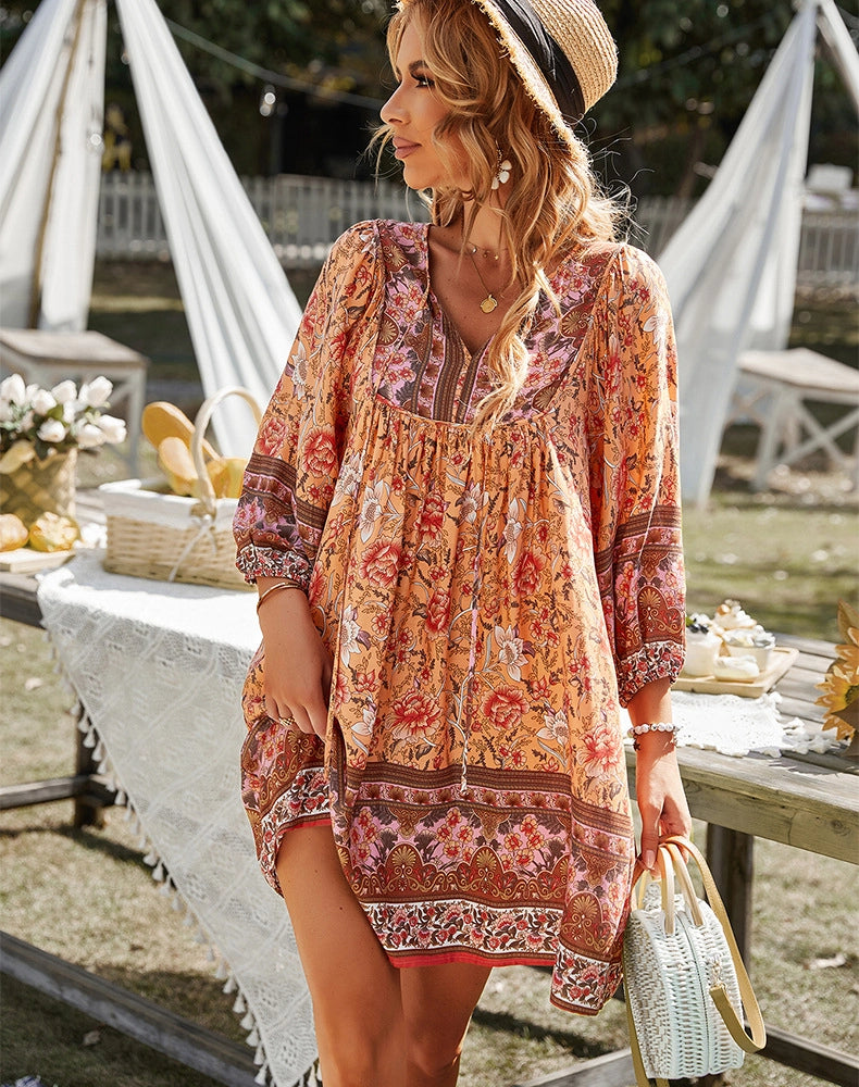 Robe bohème corail