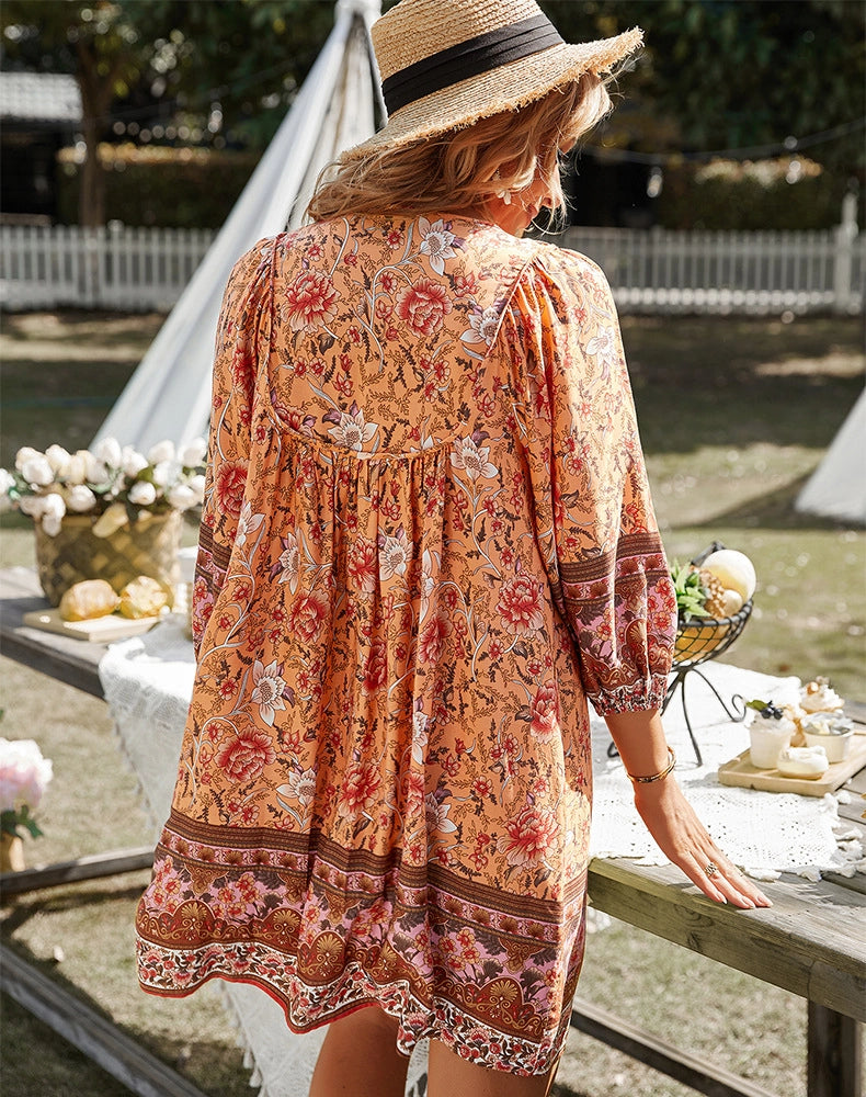 Robe bohème corail